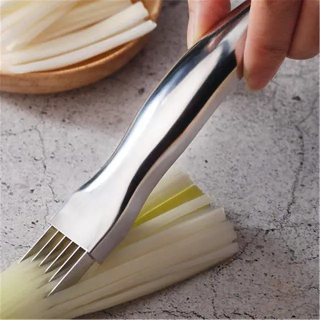 Alt view image 5 of 5 - Stainless Steel Chopped Green Onion Knife,Kitchen Tool Slice Cutlery Vegetable Cutter Sharp Scallion Cutter Shred Knife