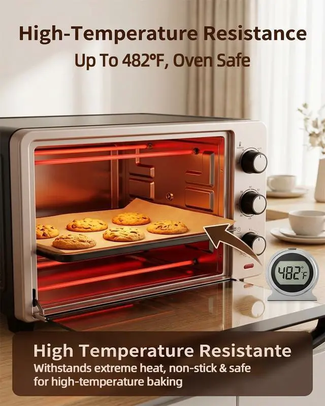 Alt view image 5 of 7 - Pre Cut Parchment Paper Sheets for Baking, 100 Pcs 12"x 16" Parchment Paper Sheets, No-Stick & No-Leak Unbleached Baking Paper, Butcher Paper Sheets for Oven, Air Fryer, Cookies, Bread