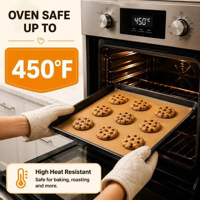 Alt view image 6 of 7 - 120-Count 9x13 Inch Parchment Paper Sheets, Precut Non-Stick Unbleached Baking Paper, Quarter Sheet Size for Toaster Oven, Air Fryer, Cookies, Cakes and Bread