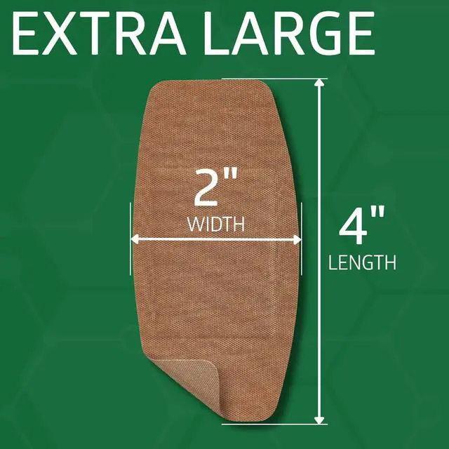 Alt view image 3 of 6 - Flex-Fabric Adhesive Bandages, XLarge 2 x 4 Inch, 50 Count, | Woven Fabric Stretch, Breathable, Seals on All Four Sides, Absorbent Pad, Long-Lasting Protection