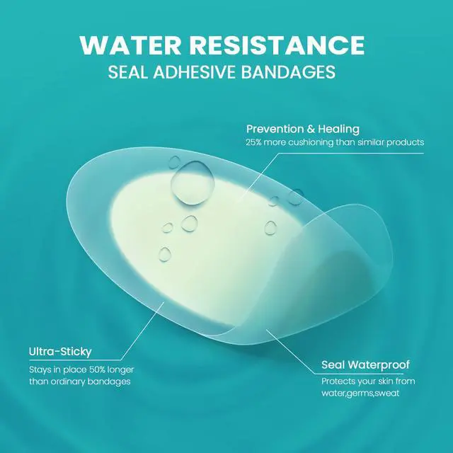 Alt view image 2 of 6 - Hydrocolloid Gel Blister Bandages Pads - Promifun Waterproof Adhesive Blisters Bandages - Blister Pads for Heel, Foot, Toe, Feet - Gel Blister Chshions for Prevention & Recovery (13ct, Variety Pack)