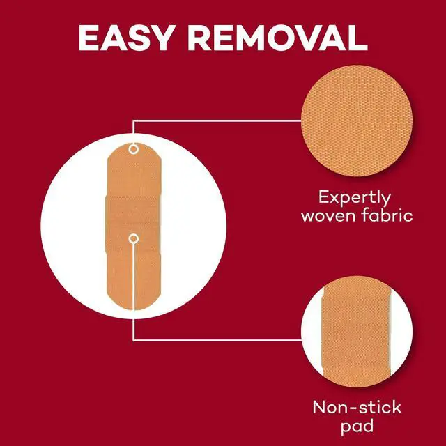 Alt view image 7 of 7 - Fabric Bandages 1x3 in - Sterile Flexible - 200 Count (2 Pack) | Latex Free, Individually Wrapped, Non Stick Pad, For Minor Cuts Scrapes Blisters, First Aid Kits, Tan Color