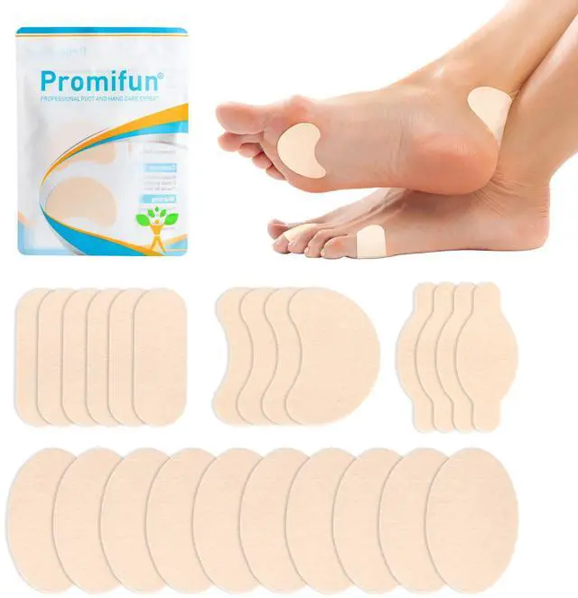 Main image of Moleskin Strips with Adhesive Blister Prevention Pads,Beige 24 Pcs | Mole Skin Tape Stickers for Feet Heel Shoes Padding- 4 Pre-Cut Shape Blisert Bandage for Feet,Traveling Essentials