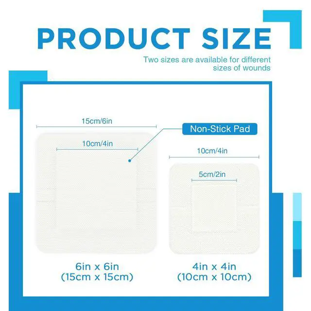 Alt view image 2 of 7 - Bordered Gauze Island Dressing 4"x4" 25 ct Wrapped Gauze Pads | Non-Woven Sterile Wound Dressing with Highly Absorbent Pad,Soft and Breathable Bandages for Wounds, First Aid
