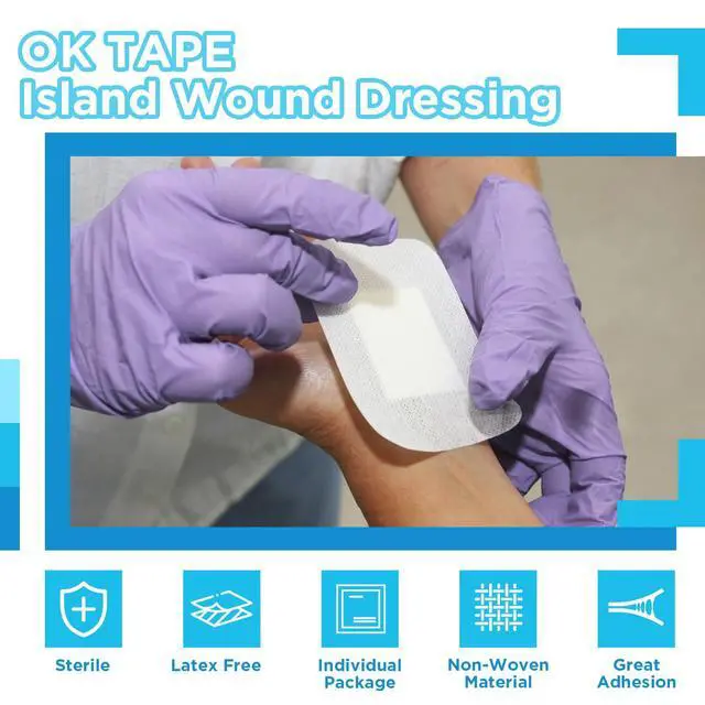 Alt view image 3 of 7 - Bordered Gauze Island Dressing 4"x4" 25 ct Wrapped Gauze Pads | Non-Woven Sterile Wound Dressing with Highly Absorbent Pad,Soft and Breathable Bandages for Wounds, First Aid