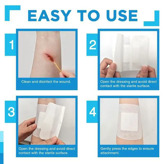 Alt view image 5 of 7 - Bordered Gauze Island Dressing 4"x4" 25 ct Wrapped Gauze Pads | Non-Woven Sterile Wound Dressing with Highly Absorbent Pad,Soft and Breathable Bandages for Wounds, First Aid