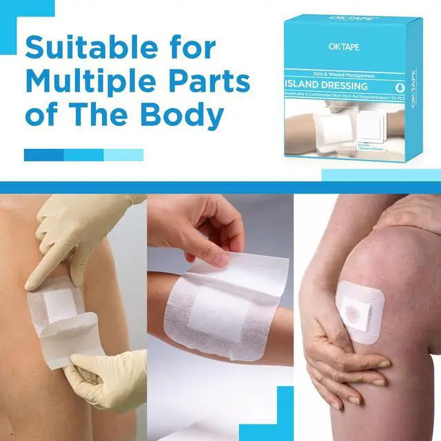 Alt view image 6 of 7 - Bordered Gauze Island Dressing 4"x4" 25 ct Wrapped Gauze Pads | Non-Woven Sterile Wound Dressing with Highly Absorbent Pad,Soft and Breathable Bandages for Wounds, First Aid