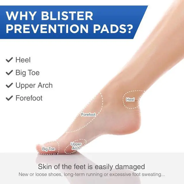 Alt view image 4 of 6 - Blister Prevention Tape, 40 Pcs, Moleskin for Blisters, Shoes | No-Residue Blister Bandages for Feet & Body, Heel Patches, 1.2in X 3.5in Precut Strips - Beige