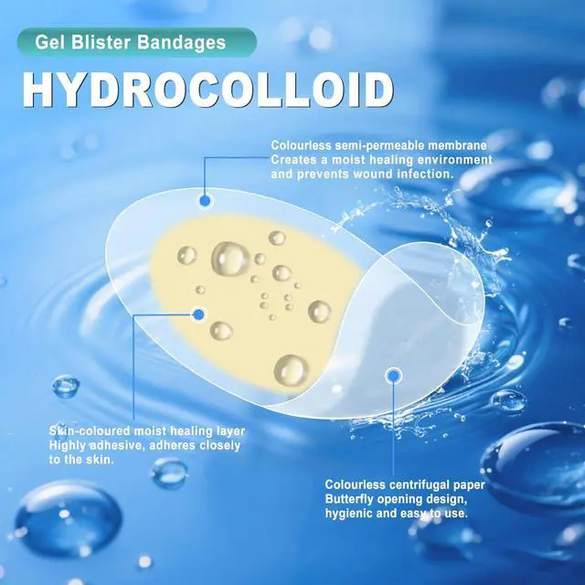 Alt view image 4 of 7 - Hydrocolloid Bandages, Gel Blister Bandages for Feet 50Pcs 4 Shape | Waterproof Blister Pads Blister Cushions for Prevention & Recovery for Heel Foot Toe Protection