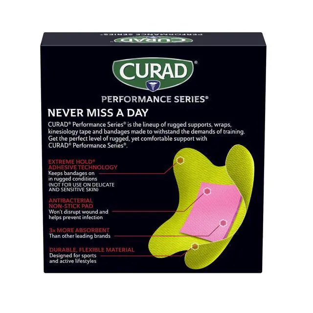 Alt view image 2 of 7 - Performance Series Antibacterial Bandages, Elbows and Knees, 3" x 3", 10 Count