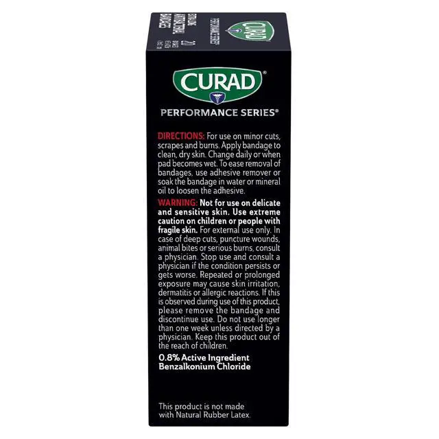 Alt view image 4 of 7 - Performance Series Antibacterial Bandages, Extreme Hold Adhesive Technology, Extra Long Flexible Fabric Bandages for Cuts, Scrapes, & Burns, Assorted Colors, 0.75 x 4.75 inches