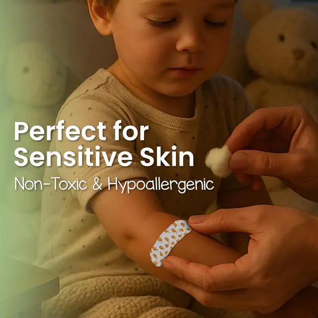 Alt view image 4 of 7 - Kids On-The-Go Natural Bamboo Adhesive Bandage Kit for Sensitive Skin, Eco-Friendly Hypoallergenic Bandages for Sensitive Skin. Non Toxic Bandages for Boys & Girls with Cute Prints, 29 ct Small