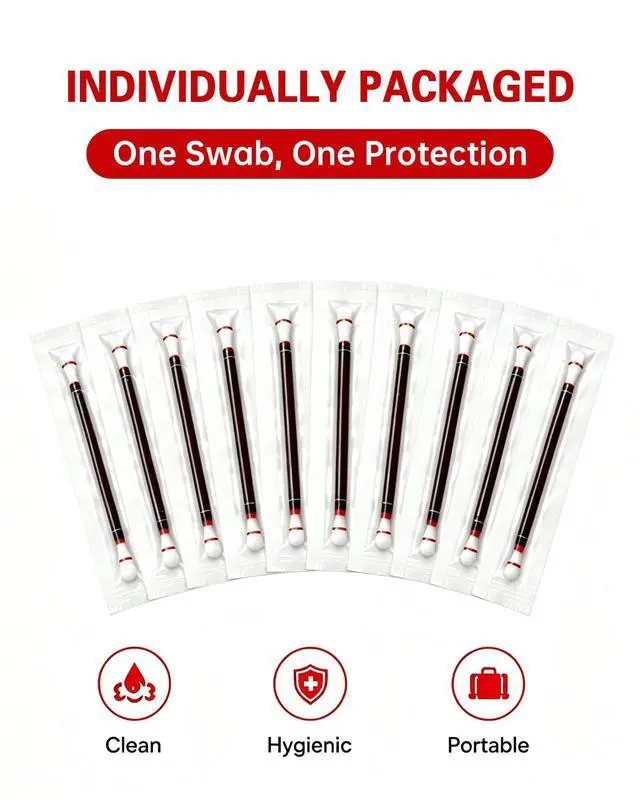 Alt view image 6 of 7 - Povidone Iodine Swabs 10% Antiseptic Solution, 120 Count | Individually Wrapped, Cotton Swabsticks, Wound Care & First Aid, Cuts, Scrapes, Burns, Nasal Cleansing & Travel