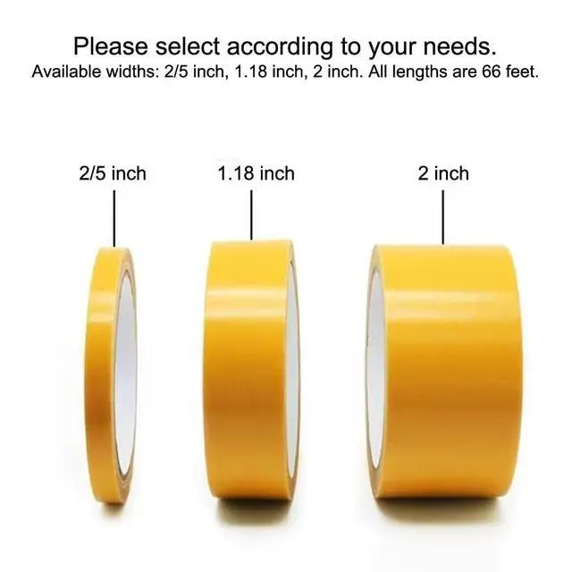 Alt view image 2 of 7 - Double Sided Carpet Tape Heavy Duty,Transparent Cloth Mounting Tape,Residue Free,Rug Tape for Carpet Floor Hardwood Floors tilling and Area Rugs,mats,Posters,Wall Hanging etc (2/5 inch x 66FT)
