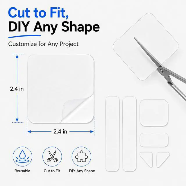 Alt view image 2 of 7 - Heavy Duty Double Sided Tape, Clear Reusable Mounting Tape Picture Hanging Adhesive Tape Removable Wall Tape Adhesive Poster Tape