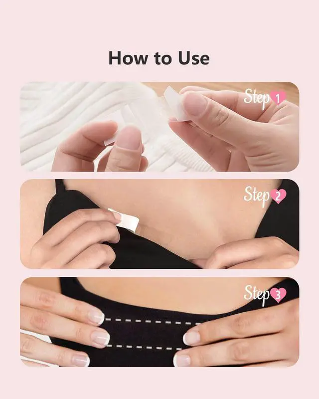 Alt view image 5 of 6 - 50-Strips Double-Sided Tape for Fashion, Invisible Clear Fabric Tape for Clothing & Body with All Day Strength, Hypoallergenic for Sensitive Skin