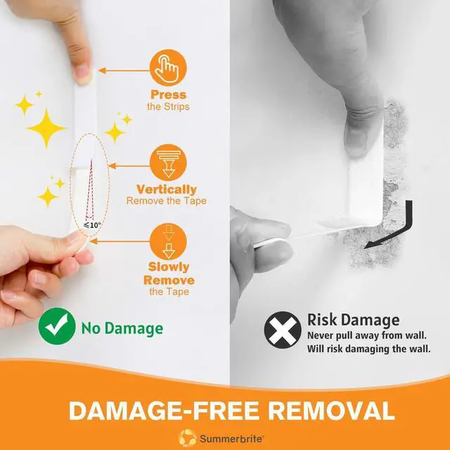 Alt view image 4 of 7 - Damage Free Picture Hanging Strips, 20 Pairs, Medium, White | No nails required, strong hook & loop adhesive, clean removal, ideal for frame & poster hanging, home & office