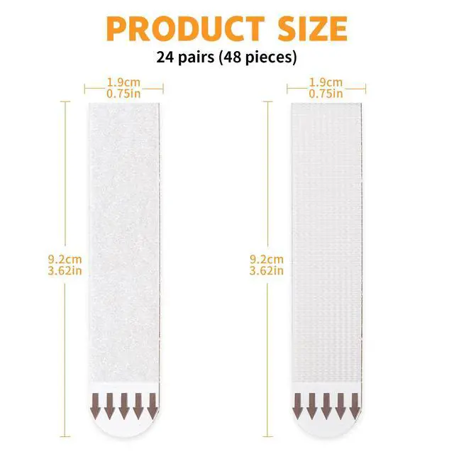 Alt view image 2 of 7 - Picture Hanging Strips Heavy Duty, 24 Pairs(48 Strips) Large Picture Hangers Adhesive Strips, Hang Pictures on Wall Without Nails, Command Strips, Poster Hanging Strips Damage Free