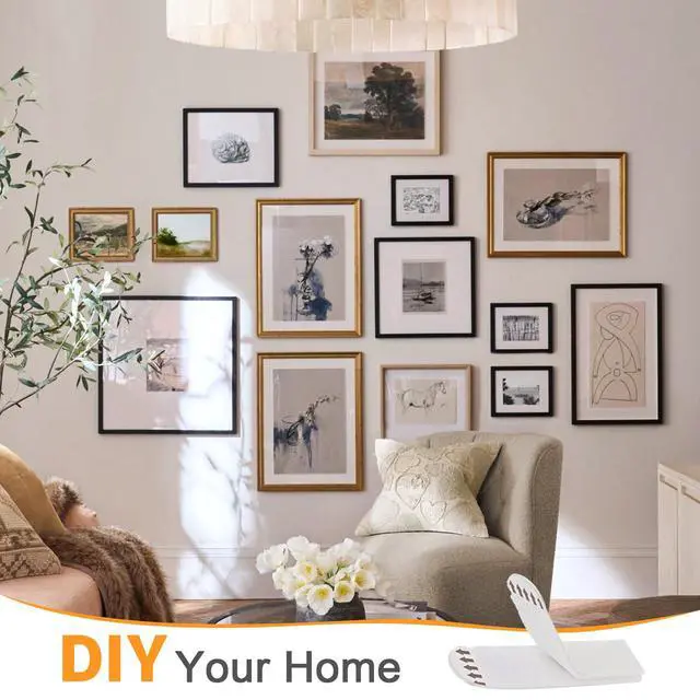 Alt view image 6 of 7 - Picture Hanging Strips Heavy Duty, 24 Pairs(48 Strips) Large Picture Hangers Adhesive Strips, Hang Pictures on Wall Without Nails, Command Strips, Poster Hanging Strips Damage Free
