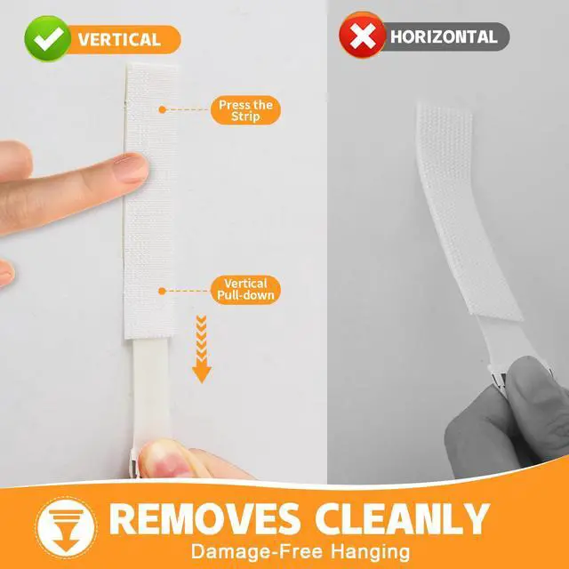 Alt view image 7 of 7 - Picture Hanging Strips Heavy Duty, 24 Pairs(48 Strips) Large Picture Hangers Adhesive Strips, Hang Pictures on Wall Without Nails, Command Strips, Poster Hanging Strips Damage Free
