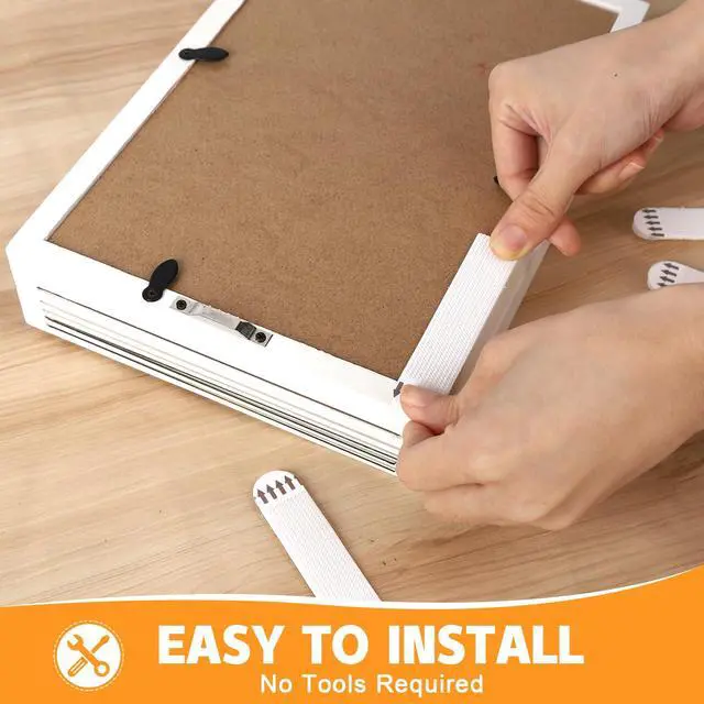 Alt view image 4 of 7 - Picture Hanging Strips Heavy Duty, 24 Pairs(48 Strips) Large Picture Hangers Adhesive Strips, Hang Pictures on Wall Without Nails, Command Strips, Poster Hanging Strips Damage Free