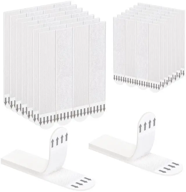 Main image of Picture Hanging Strips 24 Pairs (48 Strips) Removable Adhesive Hook and Loop Wall Strips, Frame Stickers No Nails for Home Decor Wall Posters Damage Free Hanging Picture Hangers