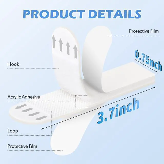 Alt view image 3 of 7 - Picture Hanging Strips 24 Pairs (48 Strips) Removable Adhesive Hook and Loop Wall Strips, Frame Stickers No Nails for Home Decor Wall Posters Damage Free Hanging Picture Hangers