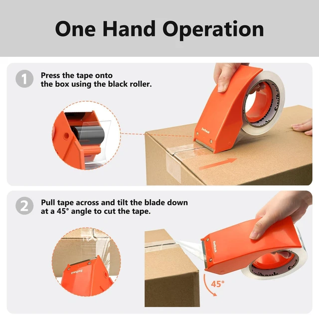 Alt view image 5 of 7 - 1.88 in x 66.6 YDs Heavy Duty Packing Tape with Dispenser, Strong & Durable Shipping Tape, Packaging Tape, Clear Package Tape for Shipping Moving Storage and Mailing, 1 Roll + 1 Dispenser