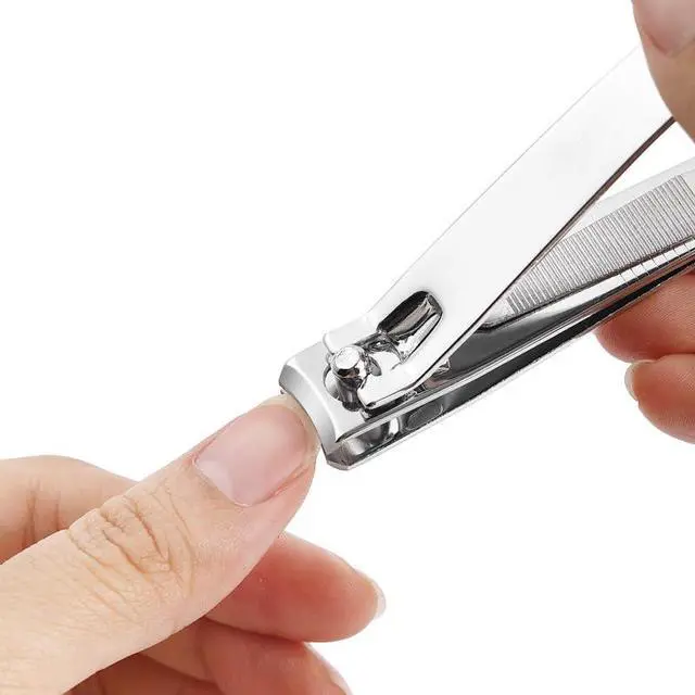 Alt view image 4 of 6 - Large Nail Clippers 2-Pack for Fingernails & Toenails, Black/Silver | Sharp Stainless Steel Nail Clippers with Built-in Nail File, Manicure Pedicure Tools for Men and Women