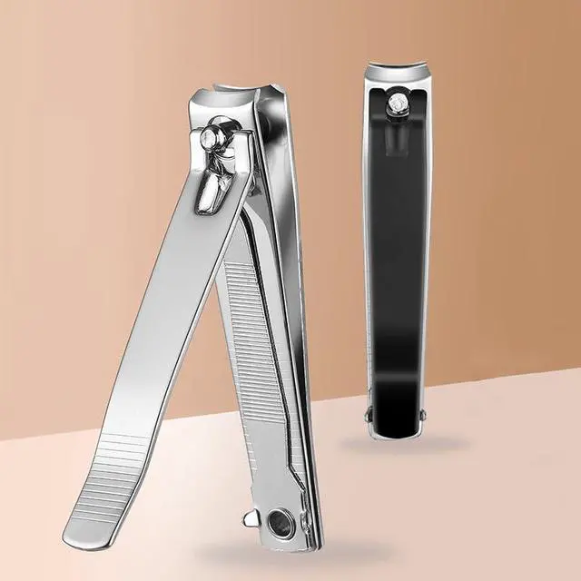 Alt view image 6 of 6 - Large Nail Clippers 2-Pack for Fingernails & Toenails, Black/Silver | Sharp Stainless Steel Nail Clippers with Built-in Nail File, Manicure Pedicure Tools for Men and Women