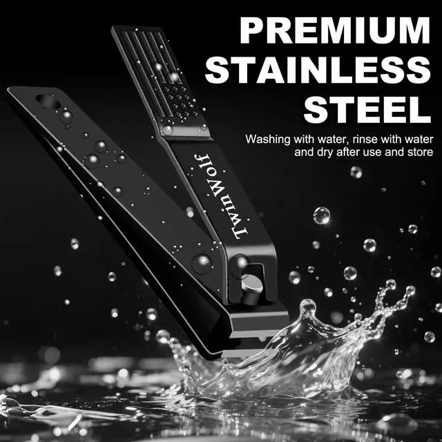 Alt view image 5 of 7 - Nail Clippers Set, Ultra Sharp Sturdy Fingernail and Toenail Clipper by American Flag Pattern Handle,Built-in Nail File Stainless Steel Nail Clipper Cutter for Men and Women,Black,2-Pack