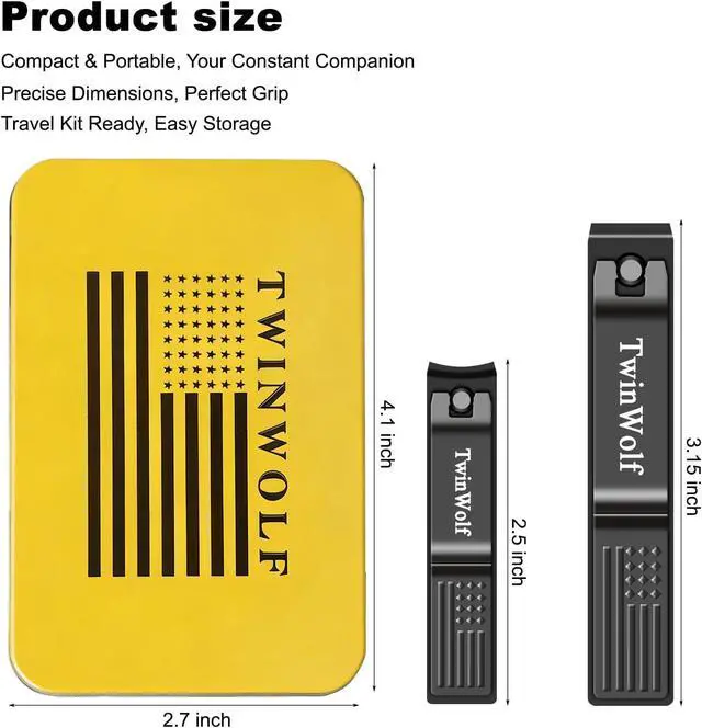 Alt view image 6 of 7 - Nail Clippers Set, Ultra Sharp Sturdy Fingernail and Toenail Clipper by American Flag Pattern Handle,Built-in Nail File Stainless Steel Nail Clipper Cutter for Men and Women,Black,2-Pack