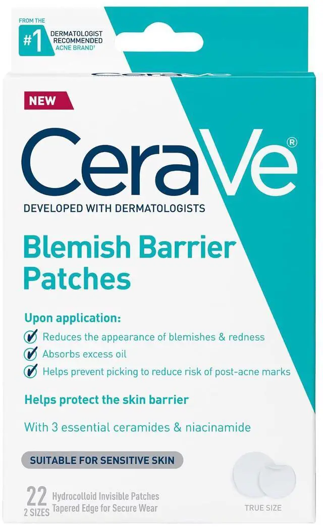 Main image of CeraVe Hydrocolloid Pimple Patches with Niacinamide, Ultra-Thin, 22ct | Absorbs Oil with Niacinamide and Ceramides, Ultra-Thin Acne Patches That Blend Into All Skin Tones, For Sensitive Skin
