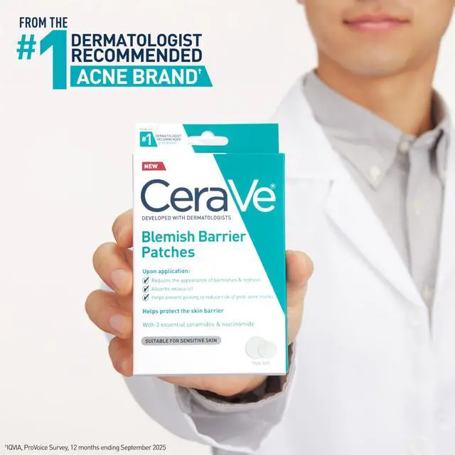 Alt view image 6 of 7 - CeraVe Hydrocolloid Pimple Patches with Niacinamide, Ultra-Thin, 22ct | Absorbs Oil with Niacinamide and Ceramides, Ultra-Thin Acne Patches That Blend Into All Skin Tones, For Sensitive Skin