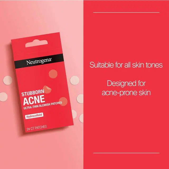 Alt view image 2 of 7 - Neutrogena Stubborn Acne Patches, Ultra-Thin Pimple Patches, 24 Ct | Hydrocolloid Absorbs Impurities, Ultra-Thin, Works Overnight, Pimple Patches