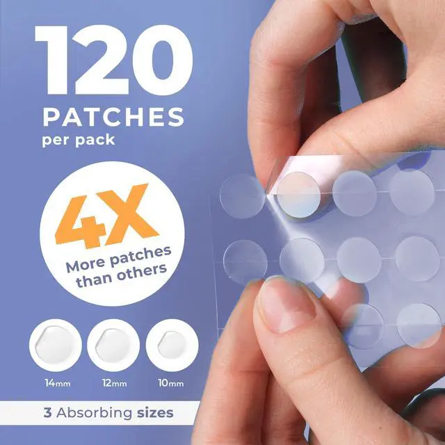 Alt view image 2 of 7 - PatchRx Salicylic Pimple Patches (120 Pack), Salicylic Acid Acne Patches with Tea Tree Oil - Zit Patch and Pimple Stickers for Face for Skin Care - Salicylic Acid Acne Dots (Packaging May Vary)
