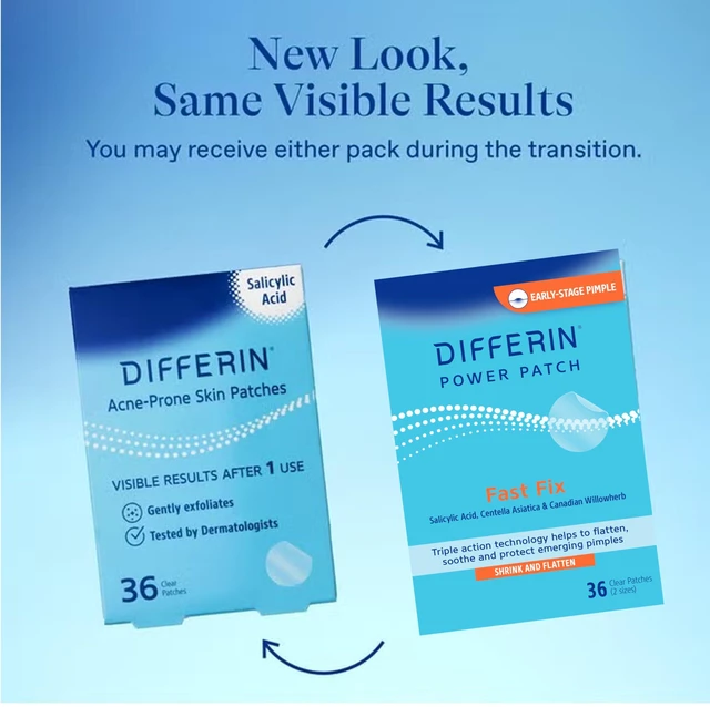 Alt view image 2 of 7 - Differin Acne Treatment Pimple Patches, Salicylic Acid & Centella, 36ct | Hydrocolloid Acne Spot Treatment, Salicylic Acid + Centella, Day & Night, Fast-Acting, Dermatologist Tested, Acne-Prone Skin