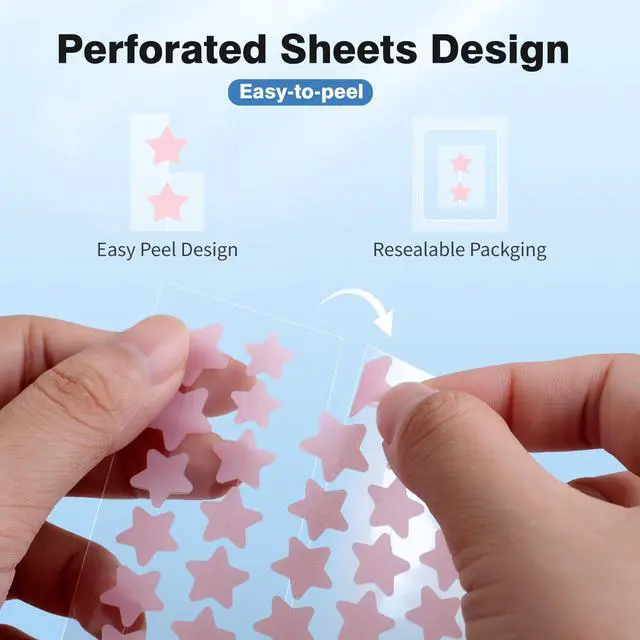 Alt view image 6 of 7 - QUSTERE Pimple Patches for Face, Hydrocolloid Acne Patches, Cute Star Zit Covers, Colorful Spot Stickers with Tea Tree, Salicylic Acid & Cica Oil| 3 Sizes (10mm, 12mm & 14mm) |200 Count