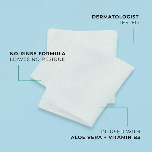 Alt view image 3 of 7 - PONDS Micellar Makeup Remover Wipes, Removes Waterproof Mascara, with Aloe Vera & Vitamin B3, Alcohol-Free Facial Cleansing Wipes for Dry Skin, 25 Count