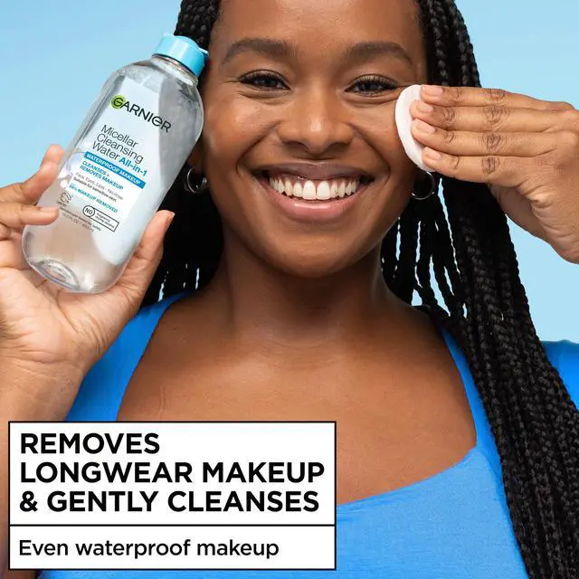 Alt view image 2 of 7 - Garnier SkinActive Micellar Water For Waterproof Makeup, Facial Cleanser & Makeup Remover, 13.5 Fl Oz (400mL), 1 Count (Packaging May Vary)