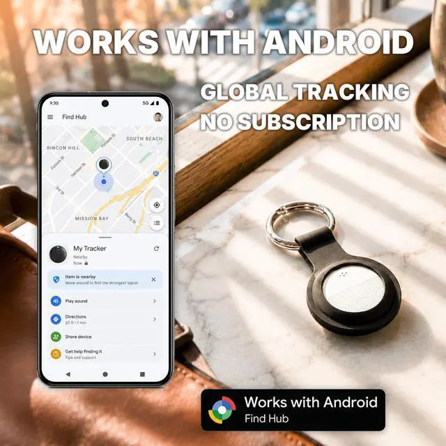 Alt view image 3 of 6 - 2-Pack Bluetooth Tracker Tags Black & White for Android, Works with Google Find Hub Key Finder with 105dB Loud Alarm, Ultra Thin, 2 Silicone Keyring Cases & 2 Extra CR2032 Batteries Included