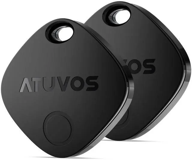 Main image of ATUVOS Air Tracker Tags-2 Pack, Bluetooth Luggage Tracker Works with Apple Find My APP (iOS Only, Not for Android), Keys Finder and Item Locator for Luggage, Backpack, Suitcases, Replaceable Battery