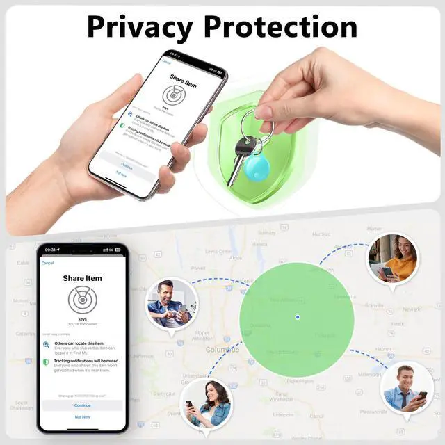 Alt view image 6 of 7 - Air Tracker Tags-4 Pack: Smart Bluetooth Tracker, Compatible with Apple Find My APP (iOS Only) Replaceable Battery, IP67 Waterproof, Suitable for Luggage, Wallets, Backpacks, Keys Tracking Tag