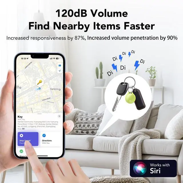 Alt view image 3 of 7 - Air Tracker Tags-4 Pack: Smart Bluetooth Tracker, Compatible with Apple Find My APP (iOS Only) Replaceable Battery, IP67 Waterproof, Suitable for Luggage, Wallets, Backpacks, Keys Tracking Tag