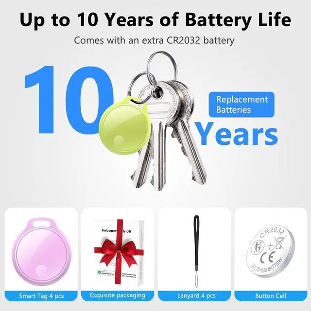 Alt view image 7 of 7 - Air Tracker Tags-4 Pack: Smart Bluetooth Tracker, Compatible with Apple Find My APP (iOS Only) Replaceable Battery, IP67 Waterproof, Suitable for Luggage, Wallets, Backpacks, Keys Tracking Tag