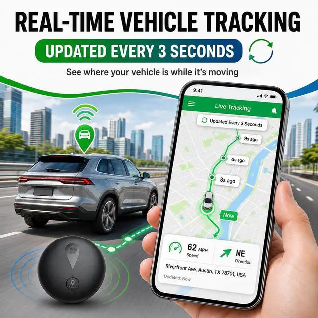 Alt view image 3 of 7 - GPS Tracker for Vehicles, Mini Hidden Magnetic Car Locator with Real-Time Tracking, Works with Apple Find My, No Monthly Fee or SIM Card, IP67 Waterproof, 365-Day Battery, iOS Only, Black