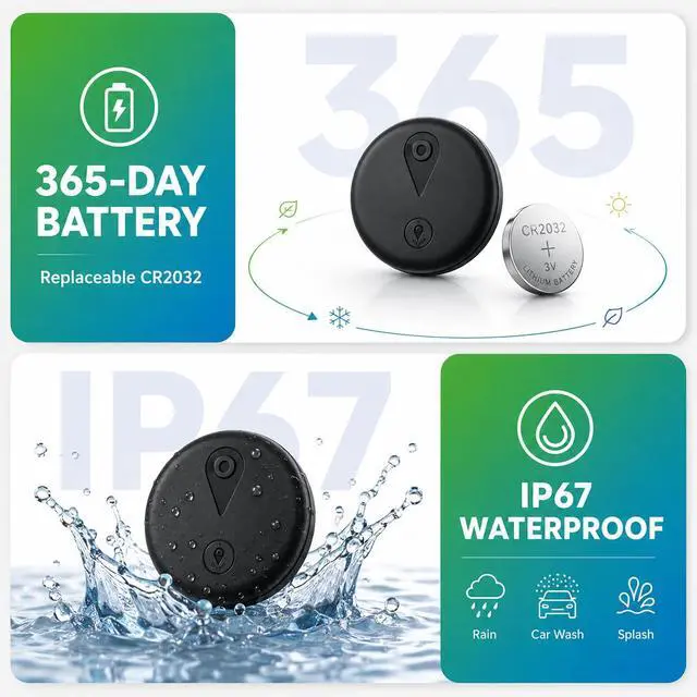 Alt view image 7 of 7 - GPS Tracker for Vehicles, Mini Hidden Magnetic Car Locator with Real-Time Tracking, Works with Apple Find My, No Monthly Fee or SIM Card, IP67 Waterproof, 365-Day Battery, iOS Only, Black