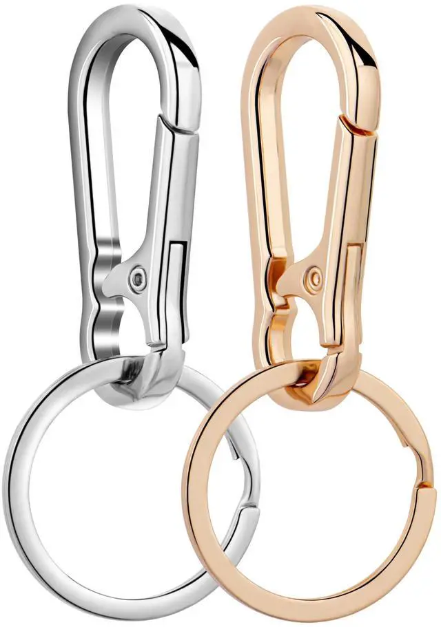 Main image of Wikavanli Metal Keychains Keyring Key Chain Ring Clip Holder Organizer for Home Car Keys Key Finder Women Men (2, Gold Silver)