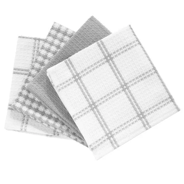 Alt view image 2 of 6 - T-Fal Premium Waffle Dish Cloths: Highly Absorbent, Super Soft Long Lasting - 100% Cotton, 12"x13" Towel for Cleaning & Drying, (4-Pack), Grey