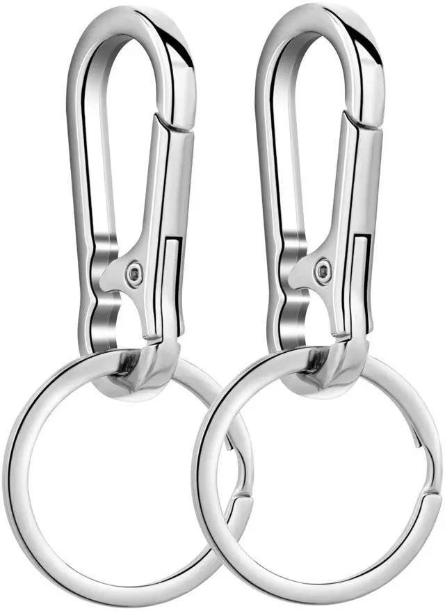 Main image of Wikavanli Metal Keychains Keyring Key Chain Ring Clip Holder Organizer for Home Car Keys Key Finder Women Men (2, Silver)